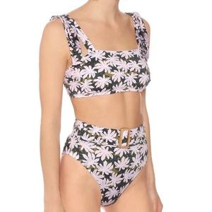 Alexandra Miro’s two piece set with high waisted belt and cute floral print.